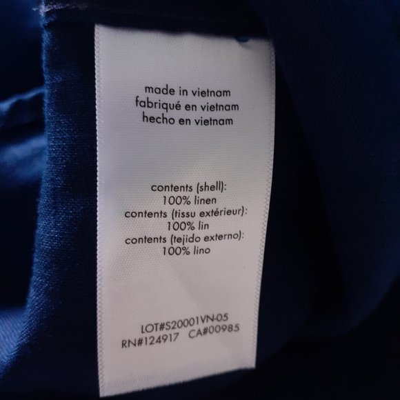 Onia Linen Button Up Long Sleeve Shirt With Roll-Tab Sleeves Blue Size XXL - Picture 10 of 12